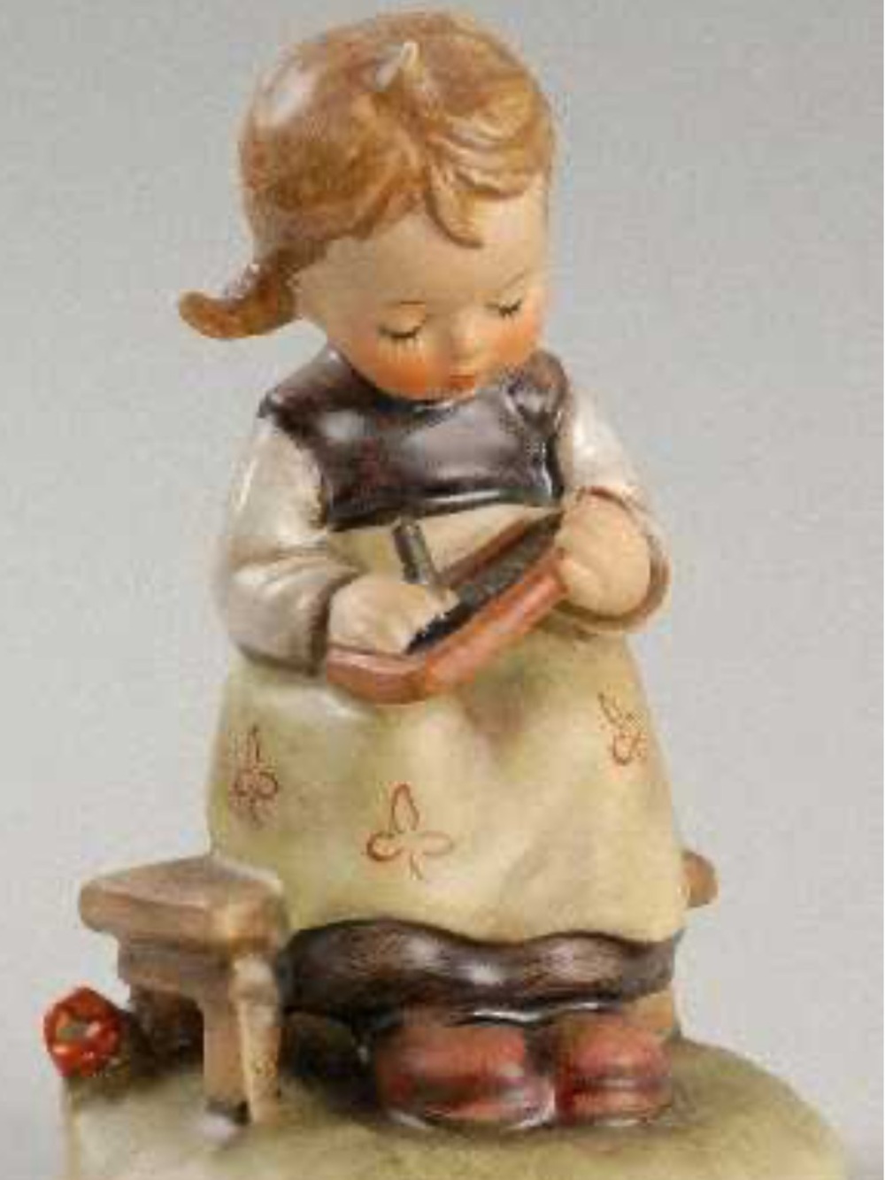 Hummel Hand-Painted Girl Figurine in Green and Pink - Home Accents
